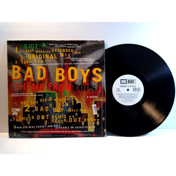 Inner Circle Bad Boys Theme From Cops 12" Vinyl Record Electronic Reggae Pop 93 - Picture 2 of 2